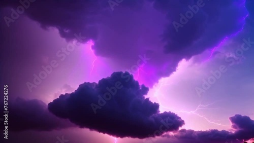 moving clouds with lightning a combination of blue and purple