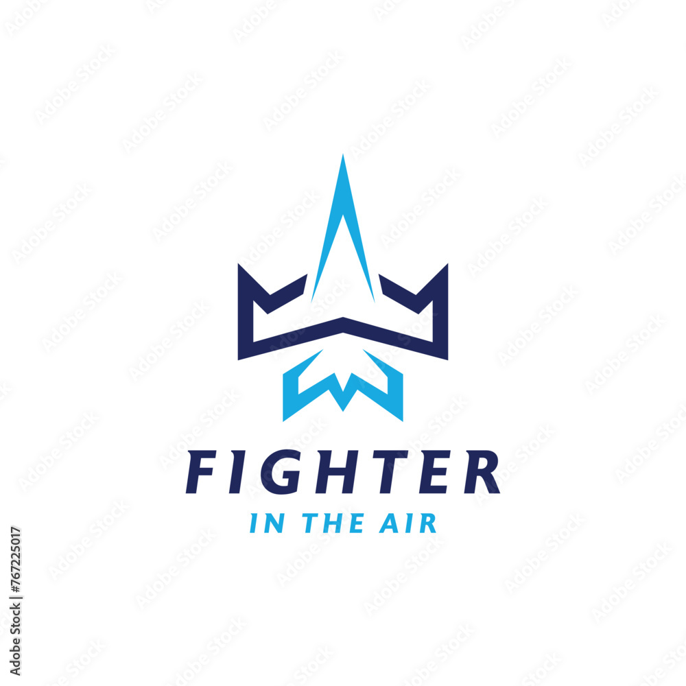Obraz premium Fighter Plane Logo design Vector template For aviation industry