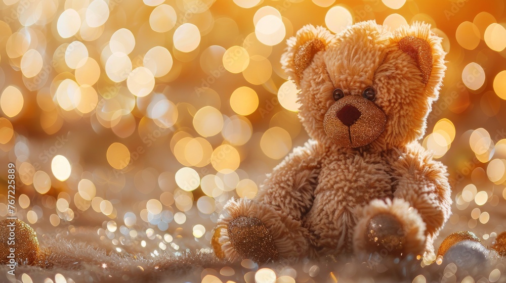 Brown Bear Sitting on Sandy Beach