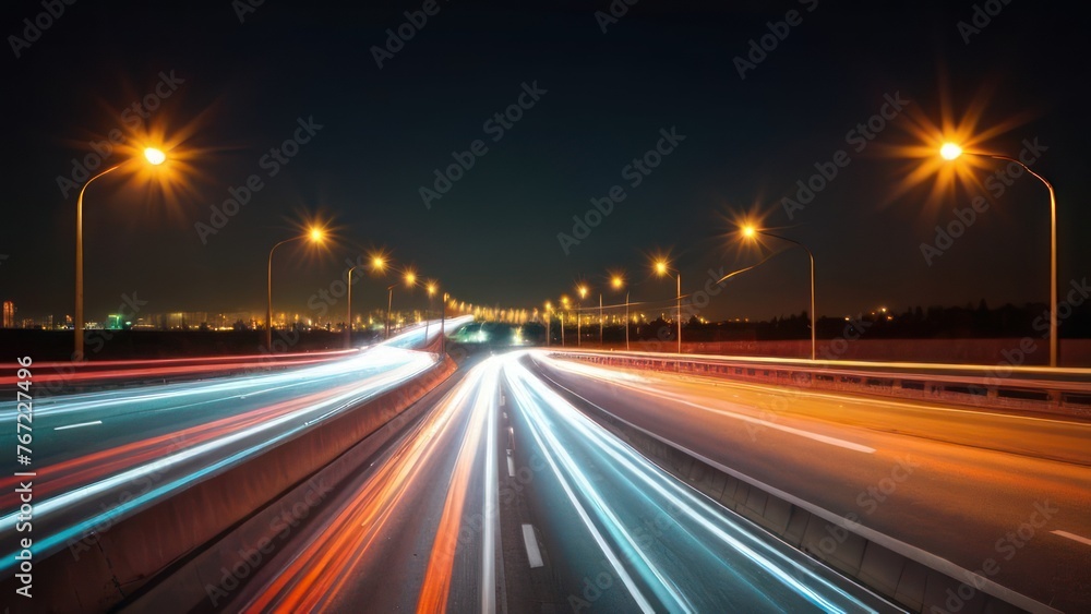 traffic on highway at night traffic on highway at night