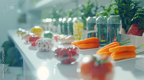  the future of food: lab-grown meat Genetically modified fruits and vegetables, capsules, food technology and food security. 