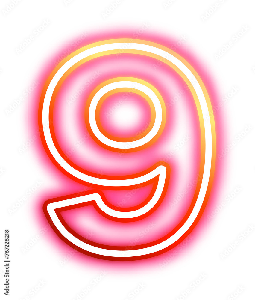 Neon number 9 Neon number 9