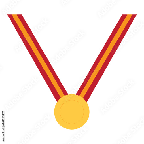 gold medal with ribbon