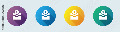 Direct message solid icon in flat design style. Inbox signs vector illustration.