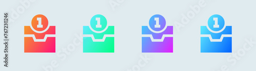 Direct message solid icon in gradient colors. Inbox signs vector illustration.