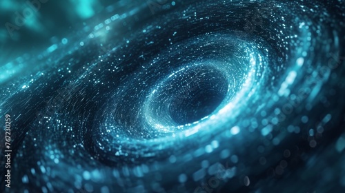 Futuristic Blue Backdrop: Linear Movement & Black Hole