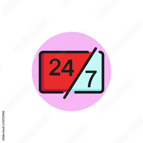 Service and support for customers twenty four hours and seven days. Card, help, assistance. Service concept. Can be used for topics like call center, service, support.