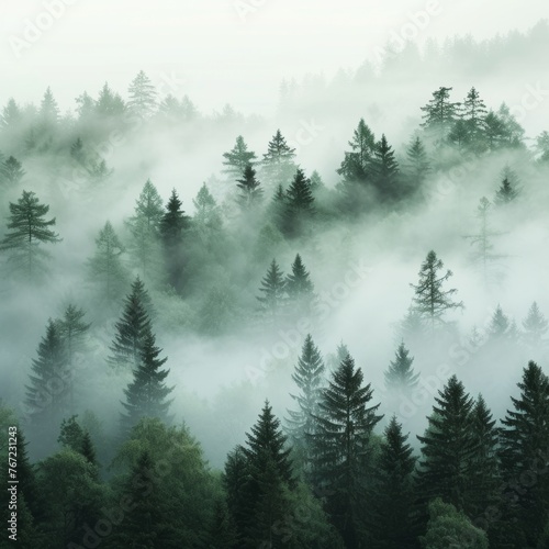 Foggy Forest with Distinct Tree Silhouettes © Eitan Baron