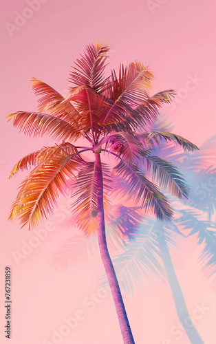 Pastel colors of palm 