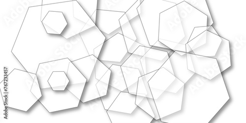 Abstract background with honeycombs seamless pattern hexagon. Abstract background with lines. white paper texture and futuristic. honeycomb white Background, light and shadow, Vector..
