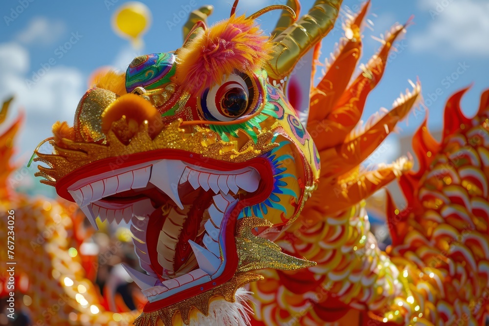 Vibrant Dragon Dance at Cultural Festival