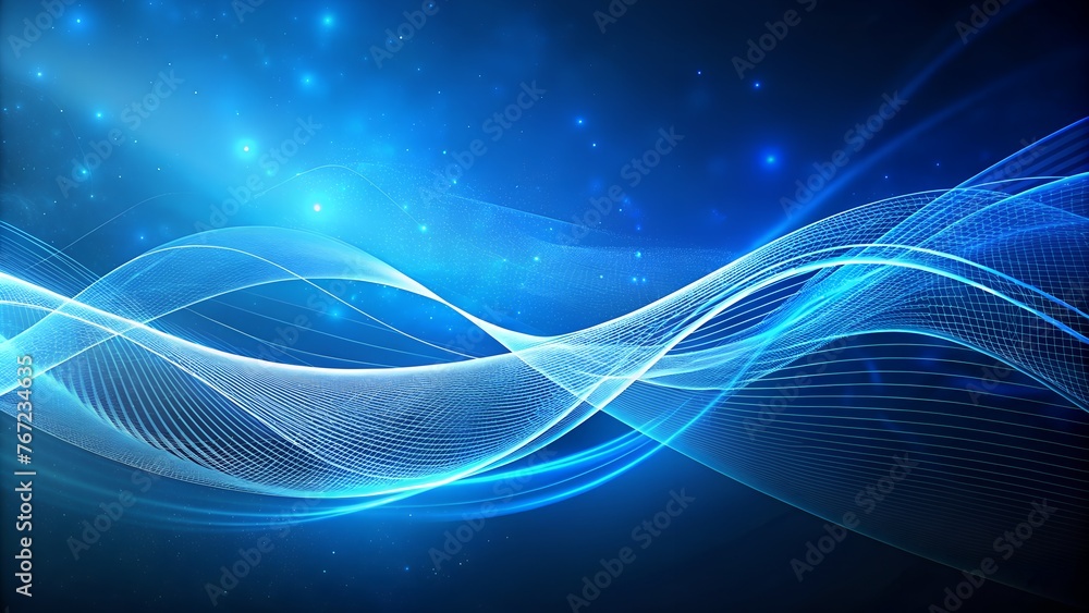 Abstract Blue Background with Dynamic Wave Line Abstract Blue Background with Dynamic Wave Line