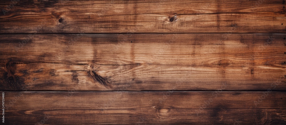 Close-up of wooden wall with brown stain