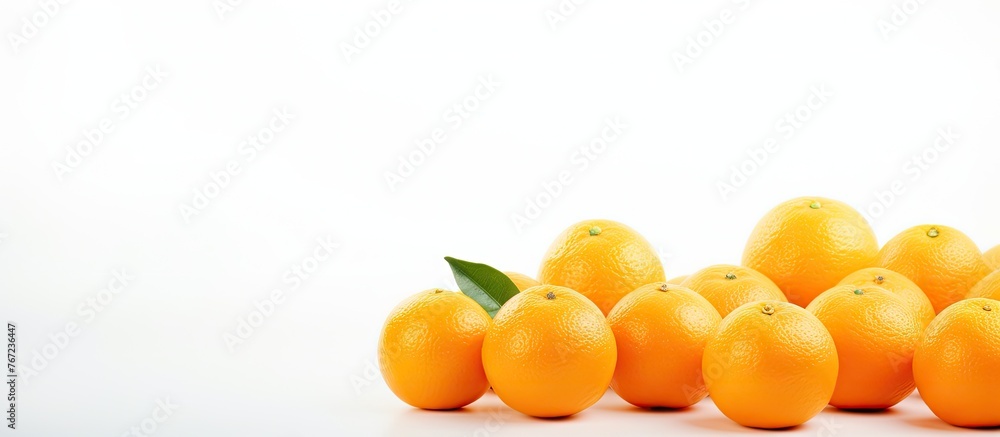 Many oranges on white surface Many oranges on white surface