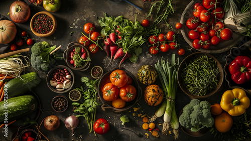 Fresh vegetables on a table.
