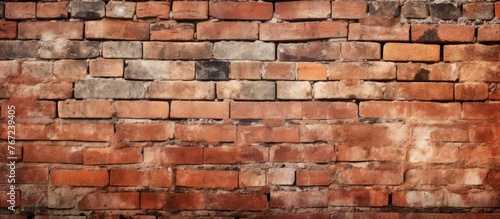 A brick wall with numerous bricks