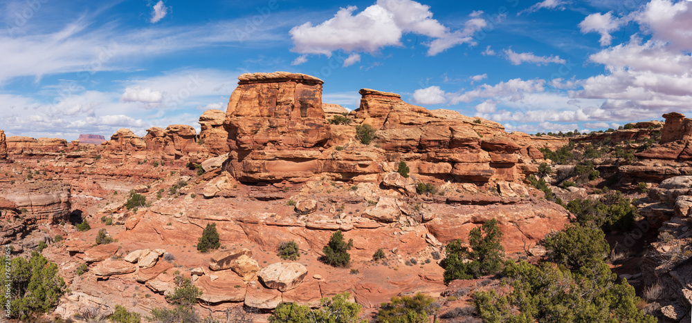 Travel and Tourism - Scenes of the Western United States. Red Rock Formations Near Canyonlands National Park, Utah. Canyonlands National Park, Utah.