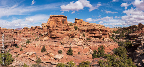 Travel and Tourism - Scenes of the Western United States. Red Rock Formations Near Canyonlands National Park, Utah. Canyonlands National Park, Utah.