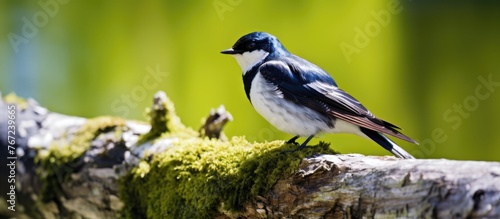 Small bird perched on tree branch