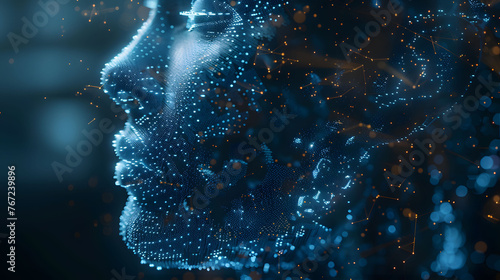 Digital Human Face Concept - Futuristic AI Technology Visualization