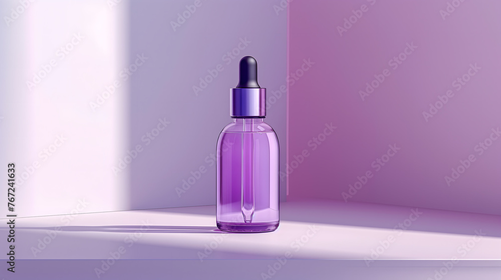 Serene Purple Dropper Bottle on Soft Textured Fabric Serene Purple Dropper Bottle on Soft Textured Fabric