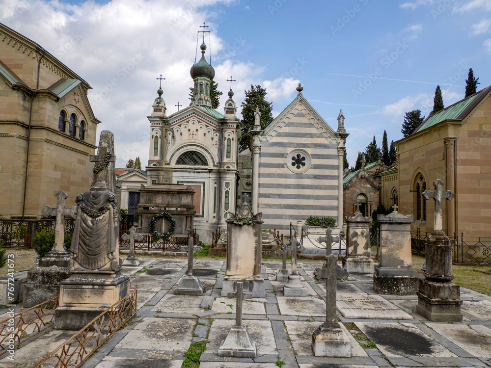 FLORENCE, ITALY - MARCH 23 2024: The monumental Cemetery of the 