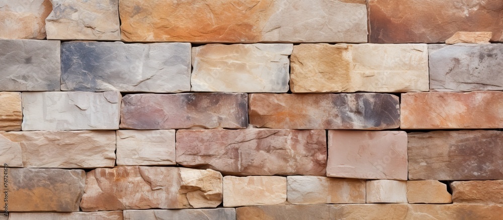 Close-up of a mosaic rock wall