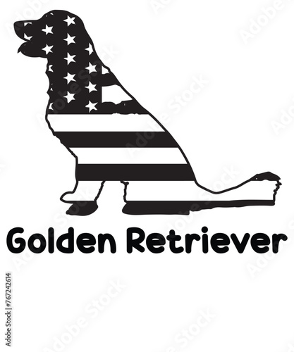 Golden retriever T-shirt design template