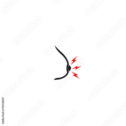  Female breast sign icon. Female breast pain icon on white background 