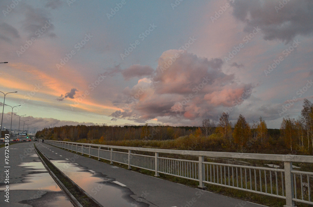 Fototapeta premium suburban bike path