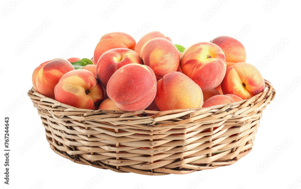 Basket of Peaches isolated on transparent Background Basket of Peaches isolated on transparent Background