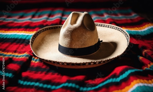 Mexican hat and colorful plaid