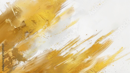 Abstract backdrop with golden brushstrokes, contemporary art feel