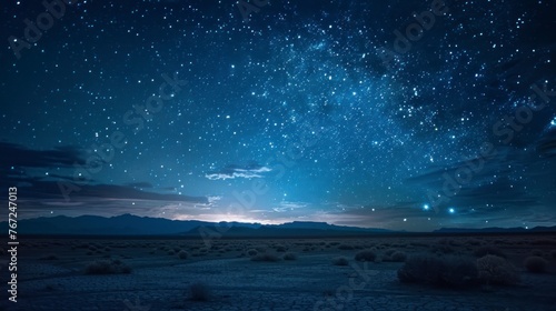 Beautiful starry night in a desert with many stars in high resolution and high quality. concept stars,landscape