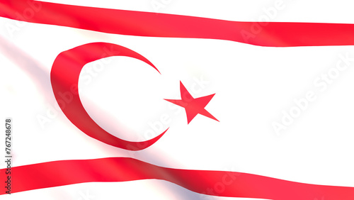 3D render - flag of the Turkish Republic of Northern Cyprus fluttering in the wind photo