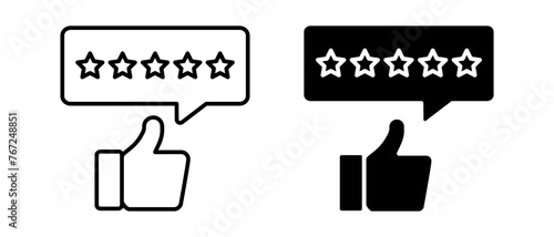 Customer service icon vector set. Thumb up symbol