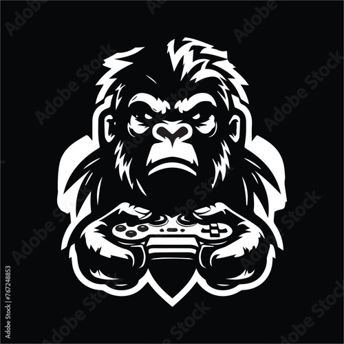 Gorilla black and minimalist vector logo