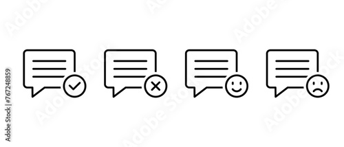 Customer service icon vector set. Feedback symbol