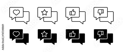 Customer service icon vector set. Reviews symbol