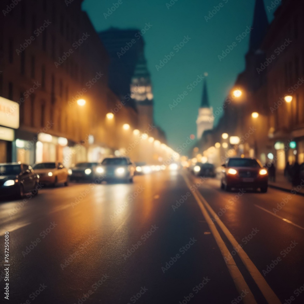 Vintage abstract city bokeh background. Generative AI
