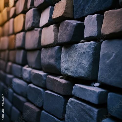 Wall made of free-form natural stones. Generative AI