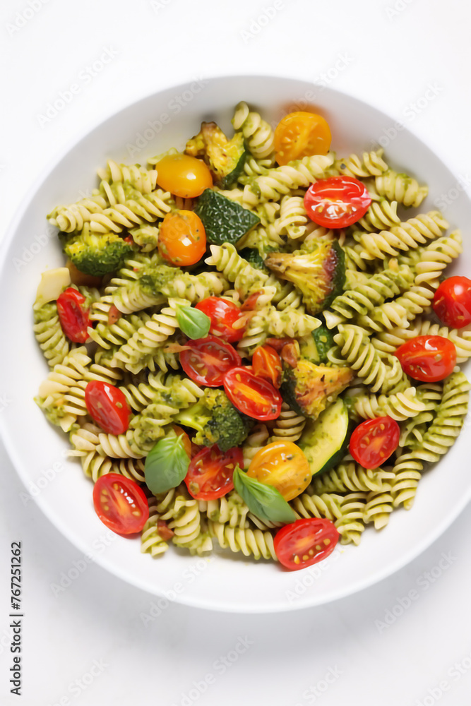 pasta with vegetables on a plate pasta with vegetables on a plate