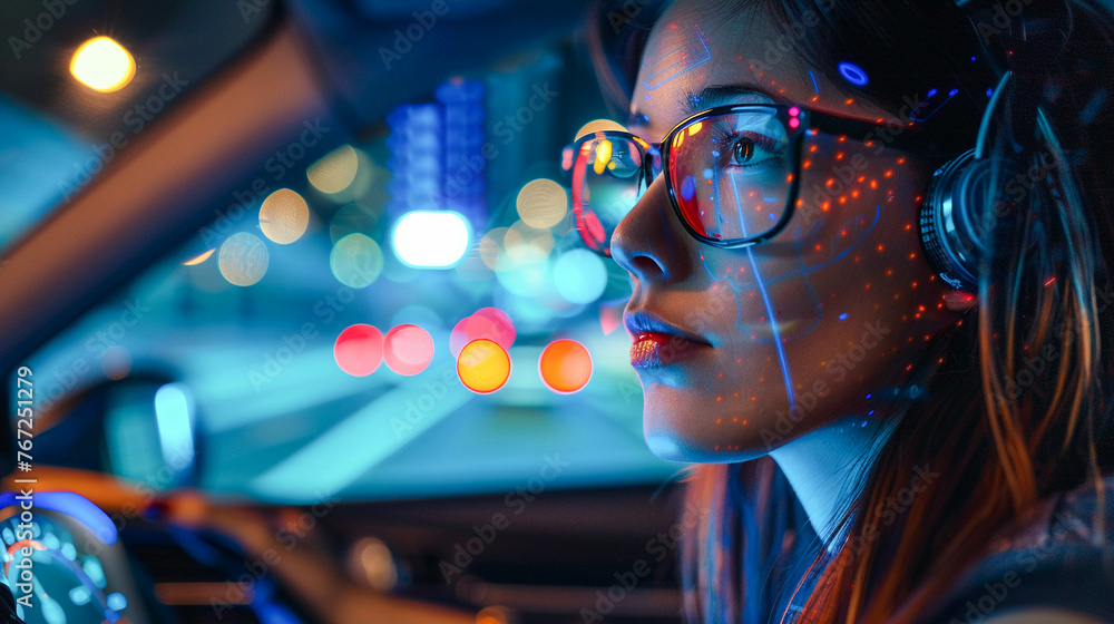 Artificial intelligence in transportation, autonomous vehicles learning, lab setting, screens lit, cuttingedge research Artificial intelligence in transportation, autonomous vehicles learning, lab setting, screens lit, cuttingedge research