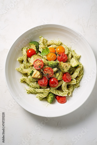 pasta with vegetables on a plate