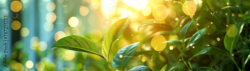 A close-up of lush green grass in warm sunlight evokes the beauty of a summer garden