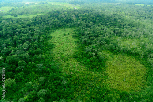 Aerial view. Odzala-Kokoua National Park. Cuvette-Ouest Region. Republic of the Congo © Roger de la Harpe