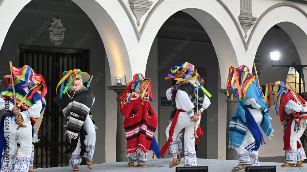 Traditional mexican folk dance. Dance of the little old men. Colorful ...