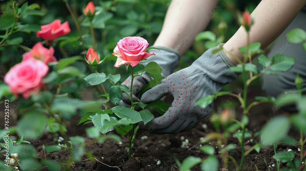 Obraz premium Can be used as a banner for the sale of roses, flower seedlings, in articles and blogs on growing and caring for roses.