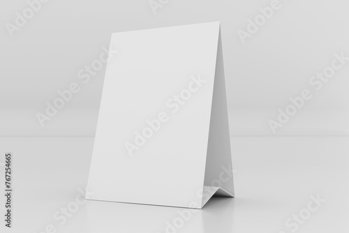Mockup Tent Card on White Background - 3D Illustration