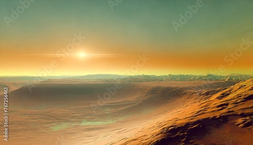landscape of an alien planet view of another planet surface science fiction background